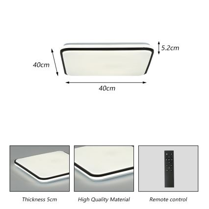 Brilagi - LED Prigušiva stropna svjetiljka SMART LED/28W/230V 3000-6000K 40x40 cm Wi-Fi Tuya + daljinski upravljač