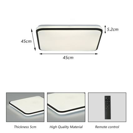 Brilagi - LED Prigušiva stropna svjetiljka SMART LED/36W/230V 3000-6000K 45x45 cm Wi-Fi Tuya + daljinski upravljač