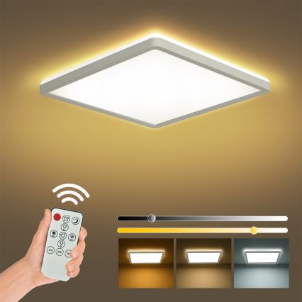 Brilagi - LED Prigušiva stropna svjetiljka ULTRA SLIM LED/18W/230V 2700-6500K 30x30 cm bijela + daljinski upravljač