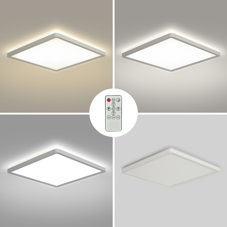 Brilagi - LED Prigušiva stropna svjetiljka ULTRA SLIM LED/18W/230V 2700-6500K 30x30 cm bijela + daljinski upravljač