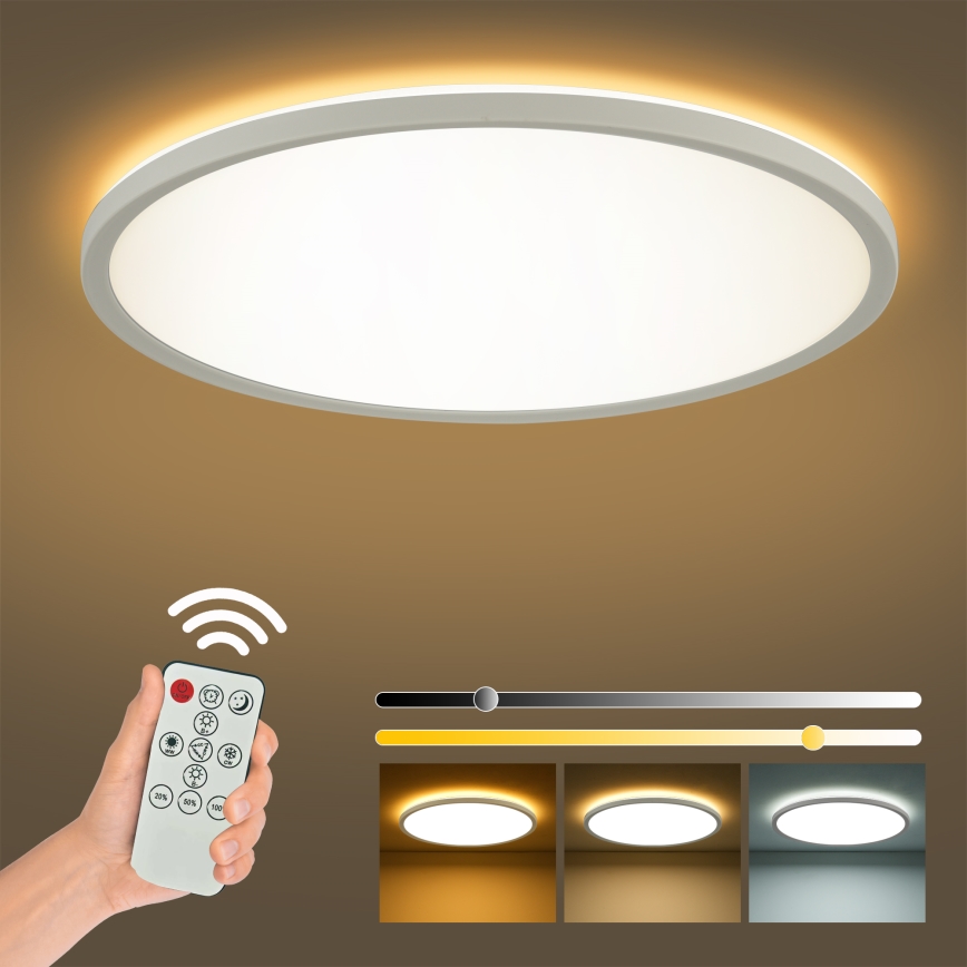 Brilagi - LED Prigušiva stropna svjetiljka ULTRA SLIM LED/18W/230V 2700-6500K pr. 30 cm bijela + daljinski upravljač