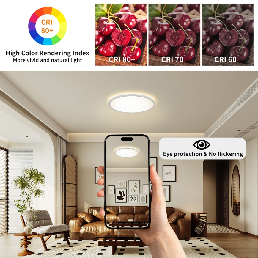 Brilagi - LED stropno svjetlo s prigušivanjem ULTRA SLIM LED/24W/230V 2700-6500K pr. 42 cm bijela + daljinsko upravljanje