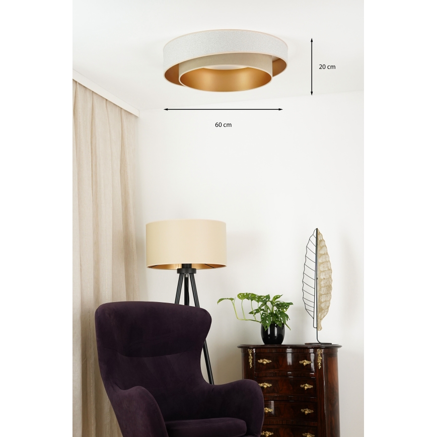 Brilagi - LED Prigušiva stropna svjetiljka VEGAS SHINE LED/24W/230V pr. 60 cm 3000/4000/6500K krem/bež + daljinski upravljač