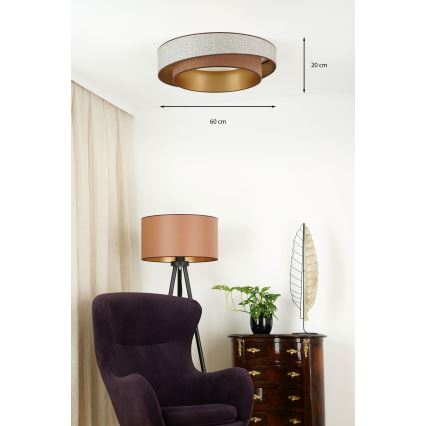 Brilagi - LED Prigušiva stropna svjetiljka VEGAS SHINE LED/24W/230V pr. 60 cm 3000/4000/6500K smeđa + daljinski upravljač