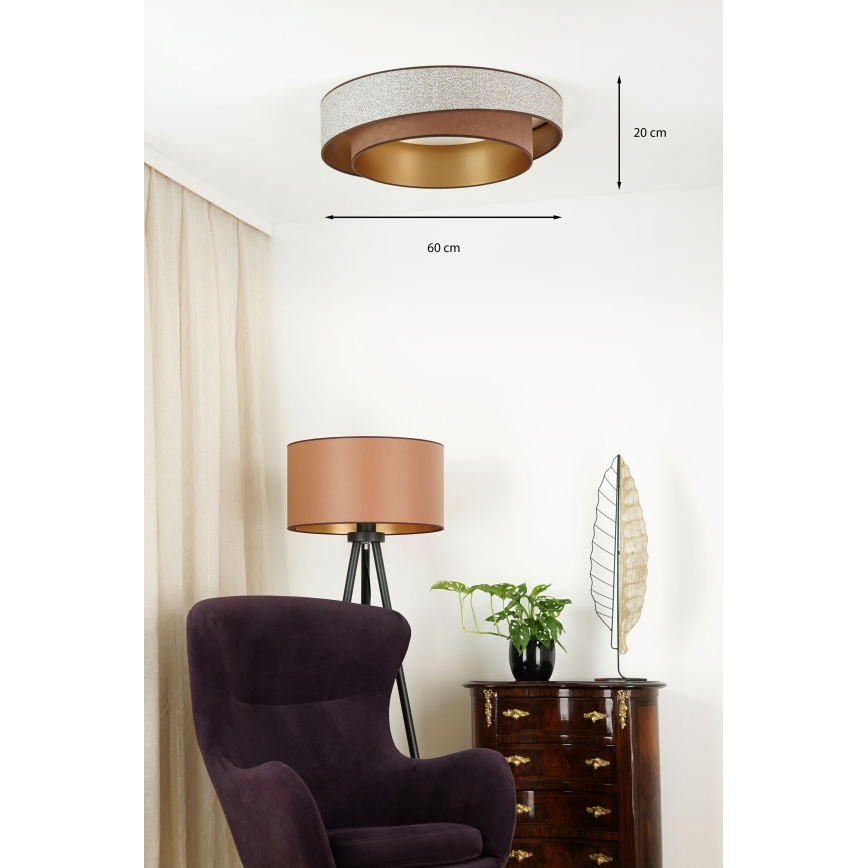 Brilagi - LED Prigušiva stropna svjetiljka VEGAS SHINE LED/24W/230V pr. 60 cm 3000/4000/6500K smeđa + daljinski upravljač