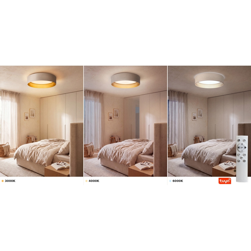 BRILAGI - LED prigušivo stropno svjetlo VELVET SMARTIX LED/36W/230V 3000-6000K Ø 55 cm krem/zlatna Wi-Fi Tuya Beacon + daljinski upravljač