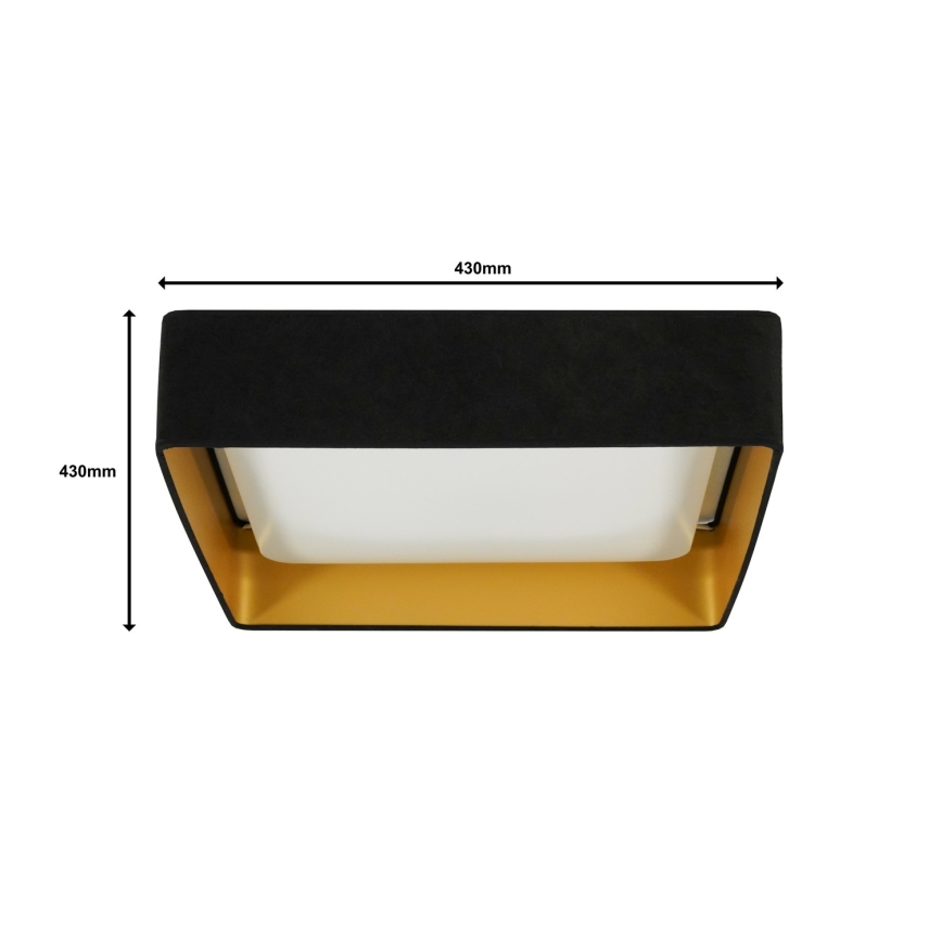 Brilagi - LED Prigušiva stropna svjetiljka VELVET SQUARE LED/24W/230V 3000/4000/6500K + daljinski upravljač crna