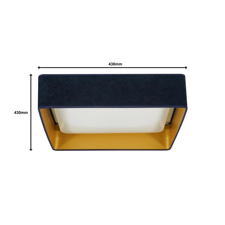 Brilagi - LED Prigušiva stropna svjetiljka VELVET SQUARE LED/24W/230V 3000/4000/6500K + daljinski upravljač tamno plava
