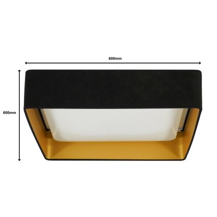 Brilagi - LED stropna svjetiljka s prigušivanjem VELVET SQUARE SMART LED/36W/230V 60x60 cm 2700-6500K Wi-Fi Tuya + daljinski upravljač crna