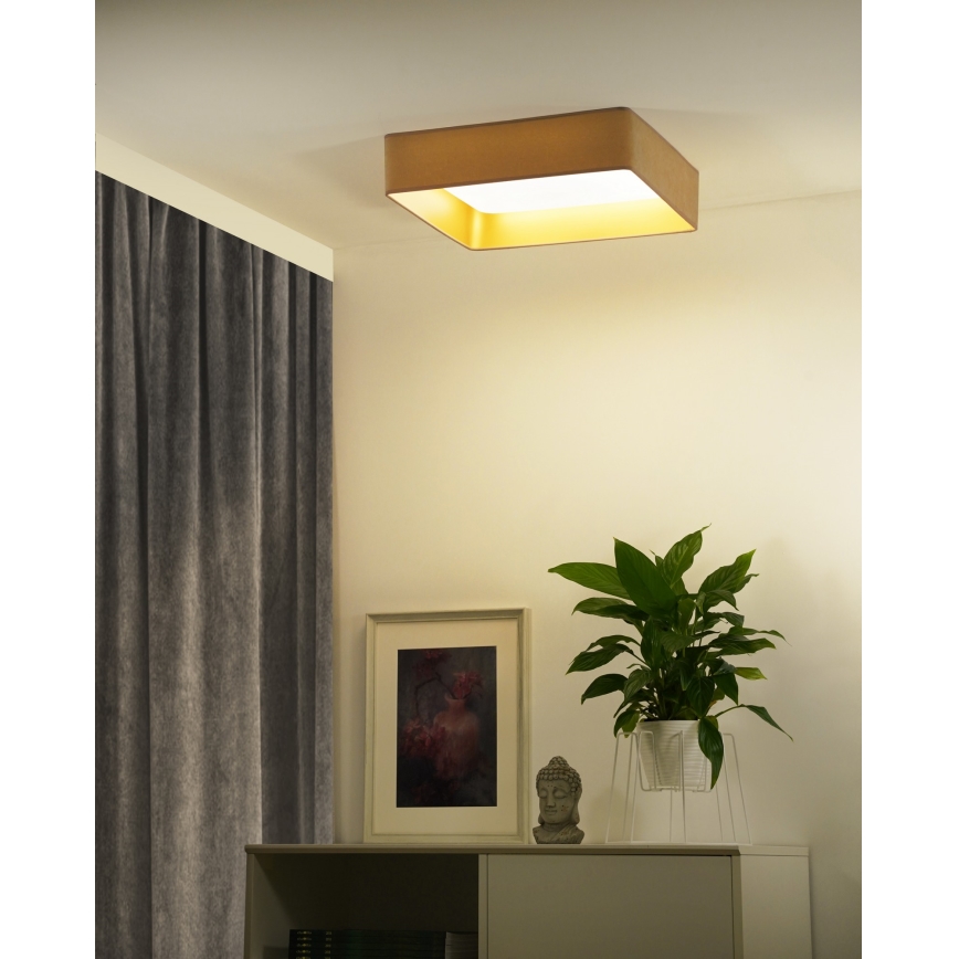 Brilagi - LED Prigušiva stropna svjetiljka VELVET SQUARE SMART LED/36W/230V 2700-6500K Wi-Fi Tuya + daljinski upravljač bež