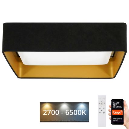 Brilagi - LED Prigušiva stropna svjetiljka VELVET SQUARE SMART LED/36W/230V 2700-6500K Wi-Fi Tuya + daljinski upravljač crna