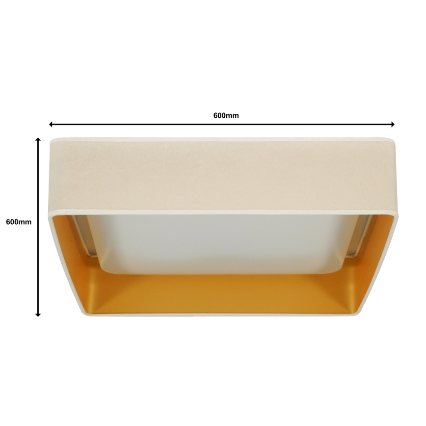 Brilagi - LED Prigušiva stropna svjetiljka VELVET SQUARE SMART LED/36W/230V 2700-6500K Wi-Fi Tuya + daljinski upravljač krem