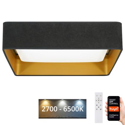 Brilagi - LED Prigušiva stropna svjetiljka VELVET SQUARE SMART LED/36W/230V 2700-6500K Wi-Fi Tuya + daljinski upravljač siva