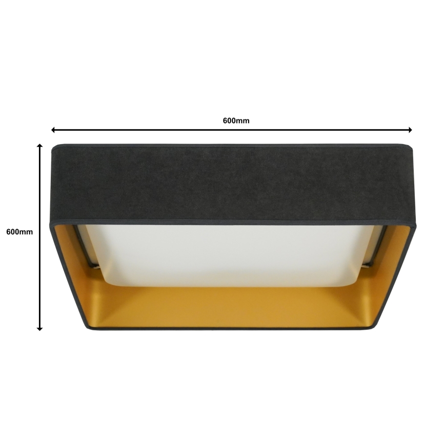 Brilagi - LED Prigušiva stropna svjetiljka VELVET SQUARE SMART LED/36W/230V 2700-6500K Wi-Fi Tuya + daljinski upravljač siva