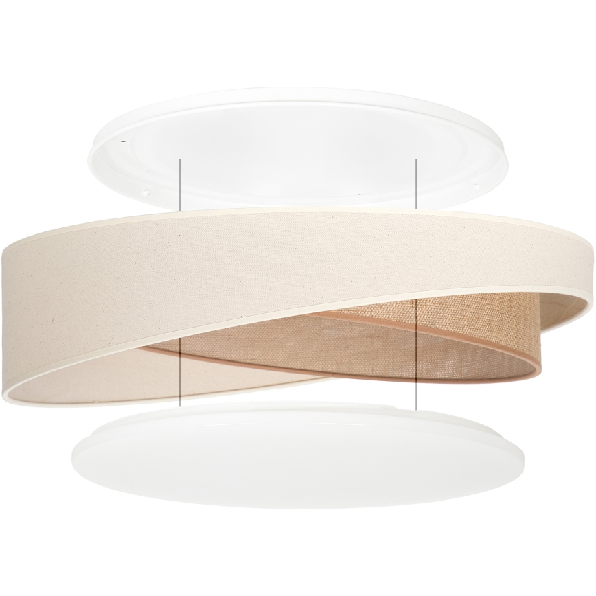 BRILAGI - LED Prigušivo stropno svjetlo VELVET TWIST LED/36W/230V 3000-6000K Ø 65 cm Wi-Fi Tuya Beacon krem/bež + daljinski upravljač
