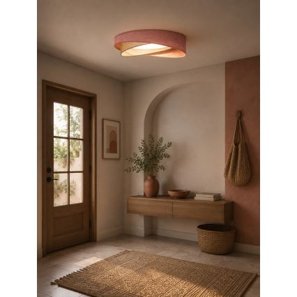 BRILAGI - LED prigušiva stropna svjetiljka VELVET TWIST LED/36W/230V 3000-6000K Ø 65 cm Wi-Fi Tuya Beacon ružičasta/krem + daljinski upravljač