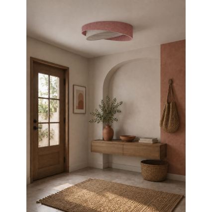 BRILAGI - LED prigušiva stropna svjetiljka VELVET TWIST LED/36W/230V 3000-6000K Ø 65 cm Wi-Fi Tuya Beacon ružičasta/krem + daljinski upravljač