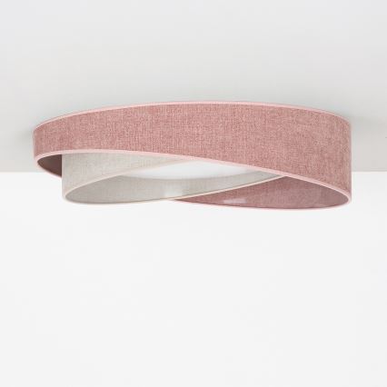 BRILAGI - LED prigušiva stropna svjetiljka VELVET TWIST LED/36W/230V 3000-6000K Ø 65 cm Wi-Fi Tuya Beacon ružičasta/krem + daljinski upravljač