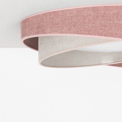 BRILAGI - LED prigušiva stropna svjetiljka VELVET TWIST LED/36W/230V 3000-6000K Ø 65 cm Wi-Fi Tuya Beacon ružičasta/krem + daljinski upravljač