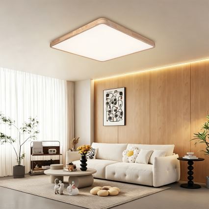 Brilagi - LED stropno svjetlo s mogućnošću prigušivanja WOODLINE SQUARE LED/180W/230V 3000-6000K hrast 100x100 cm + daljinsko upravljanje