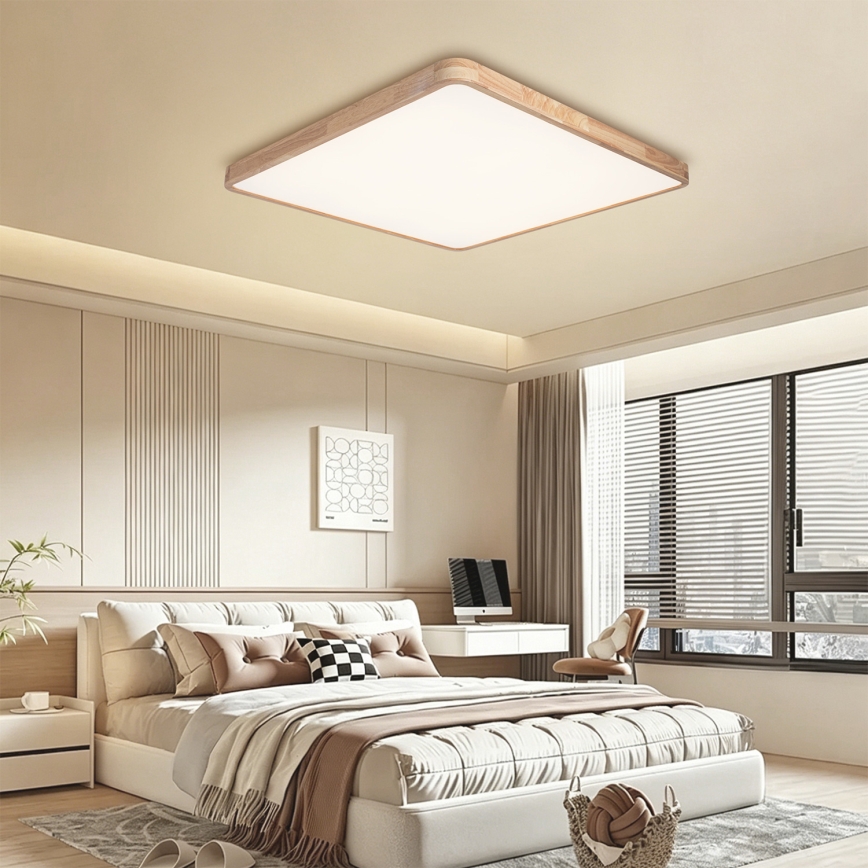 Brilagi - LED stropno svjetlo s mogućnošću prigušivanja WOODLINE SQUARE LED/180W/230V 3000-6000K hrast 100x100 cm + daljinsko upravljanje