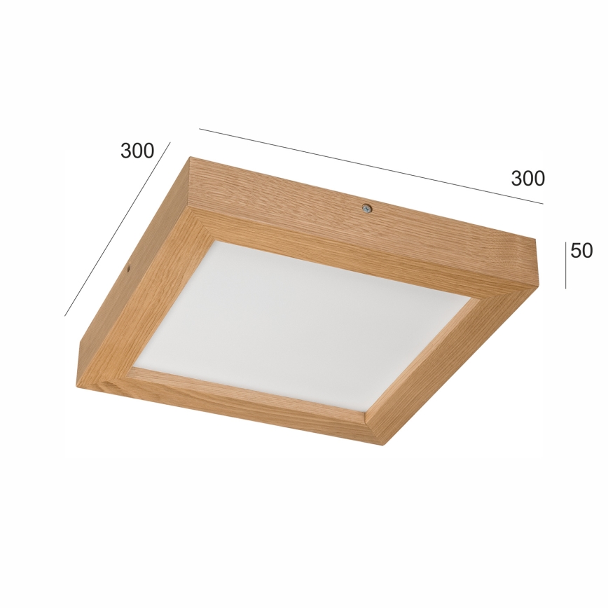 Brilagi - LED Prigušiva stropna svjetiljka za kupaonicu WOODY FRAME LED/24W/230V hrast 30x30 cm 3000-6000K IP44 + daljinski upravljač