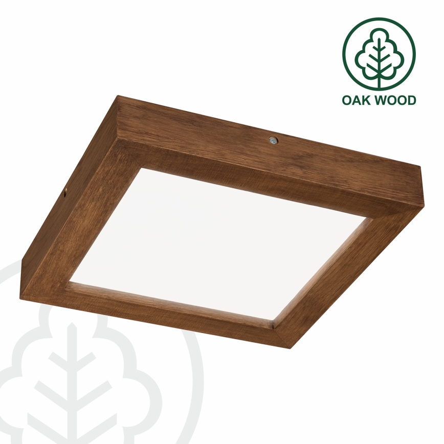 Brilagi - LED Prigušiva stropna svjetiljka za kupaonicu WOODY FRAME LED/24W/230V hrast trešnja 30x30 cm 3000-6000K IP44 + daljinski upravljač