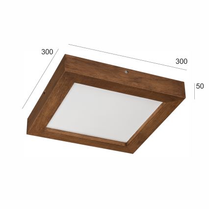 Brilagi - LED Prigušiva stropna svjetiljka za kupaonicu WOODY FRAME LED/24W/230V hrast trešnja 30x30 cm 3000-6000K IP44 + daljinski upravljač