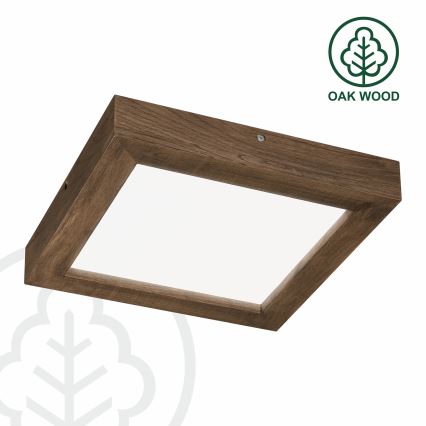 Brilagi - LED Prigušiva stropna svjetiljka za kupaonicu WOODY FRAME LED/24W/230V hrast 30x30 cm 3000-6000K IP44 + daljinski upravljač