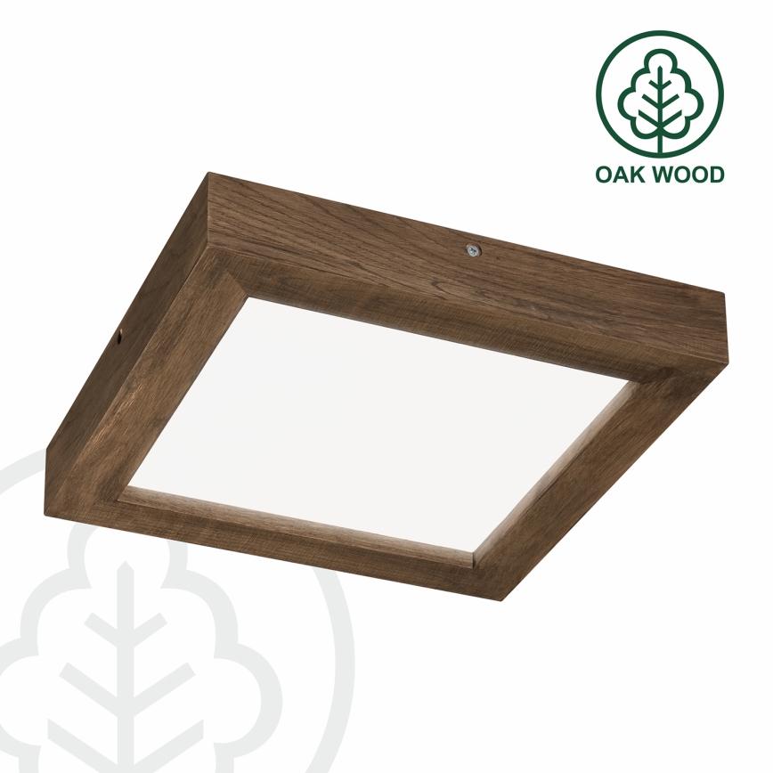Brilagi - LED Prigušiva stropna svjetiljka za kupaonicu WOODY FRAME LED/24W/230V hrast 30x30 cm 3000-6000K IP44 + daljinski upravljač