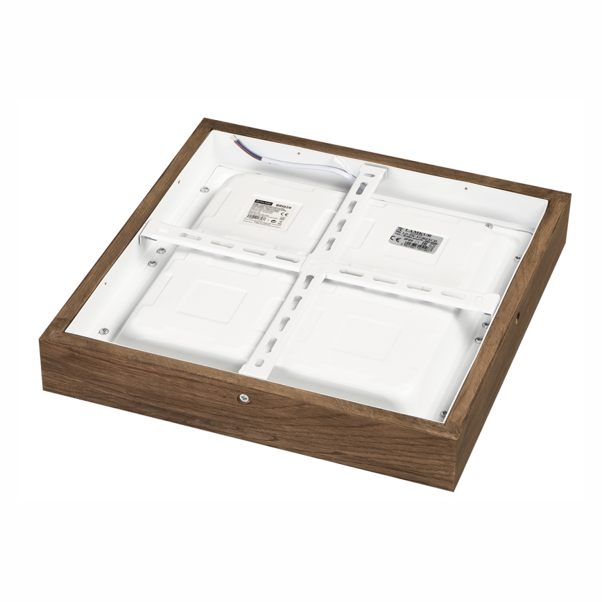 Brilagi - LED Prigušiva stropna svjetiljka za kupaonicu WOODY FRAME LED/24W/230V hrast 30x30 cm 3000-6000K IP44 + daljinski upravljač