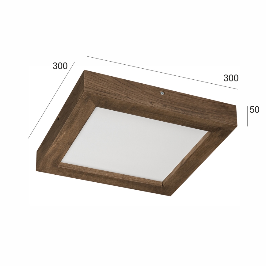 Brilagi - LED Prigušiva stropna svjetiljka za kupaonicu WOODY FRAME LED/24W/230V hrast 30x30 cm 3000-6000K IP44 + daljinski upravljač
