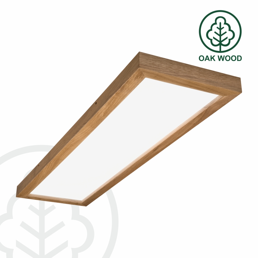 Brilagi - LED Prigušiva stropna svjetiljka za kupaonicu WOODY FRAME LED/50W/230V hrast 120x30 cm 3000-6000K IP44 + daljinski upravljač
