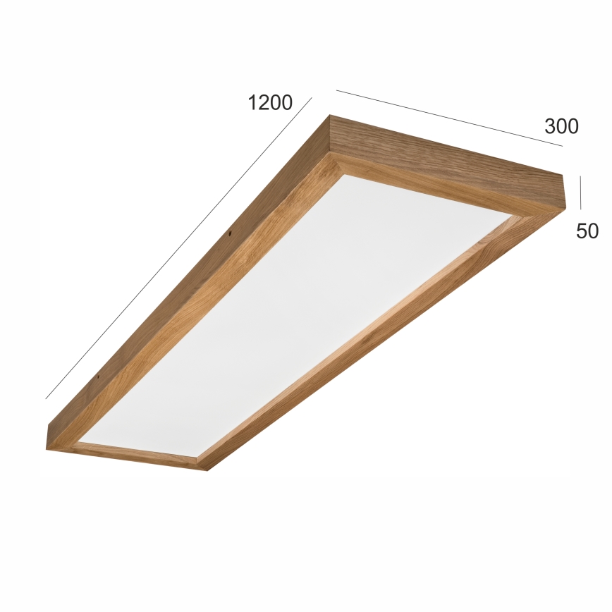Brilagi - LED Prigušiva stropna svjetiljka za kupaonicu WOODY FRAME LED/50W/230V hrast 120x30 cm 3000-6000K IP44 + daljinski upravljač