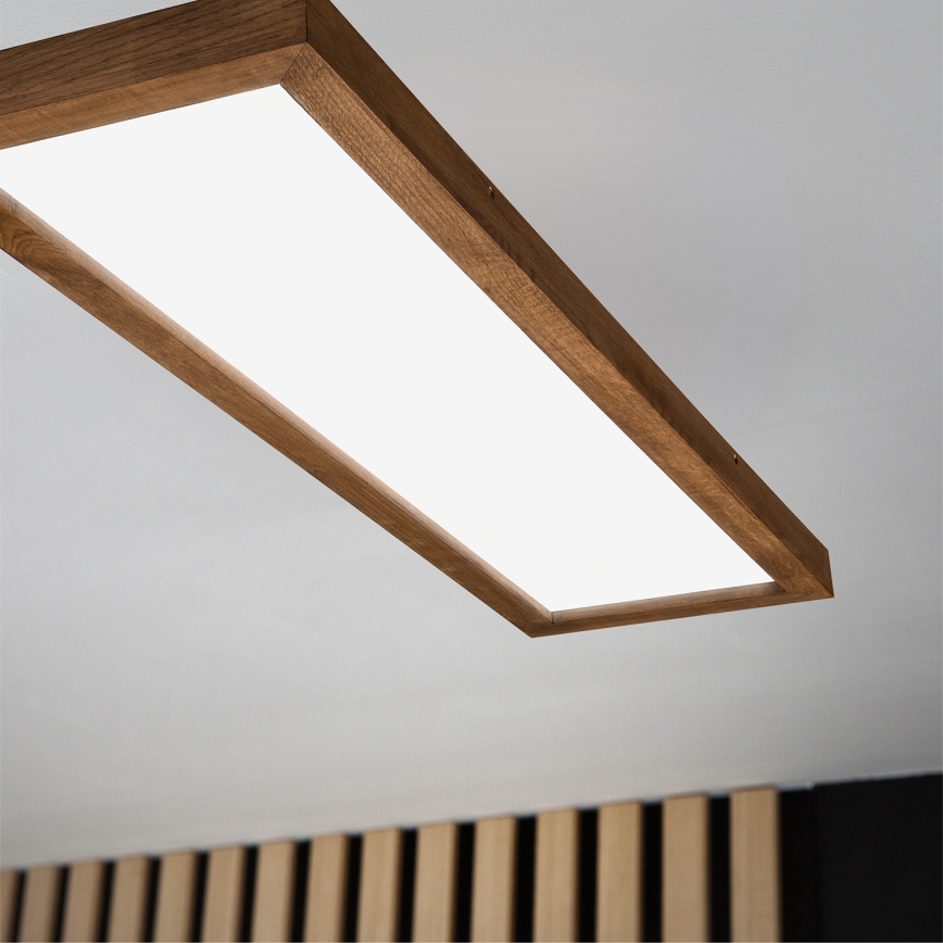 Brilagi - LED Prigušiva stropna svjetiljka za kupaonicu WOODY FRAME LED/50W/230V hrast trešnja 120x30 cm 3000-6000K IP44 + daljinski upravljač