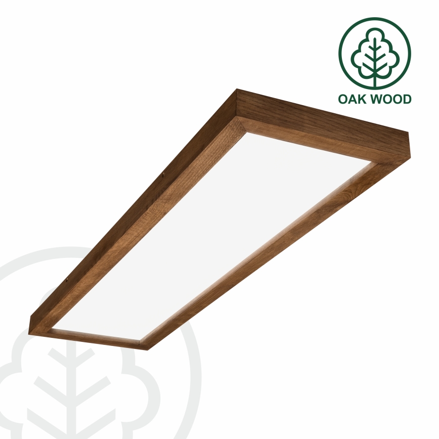 Brilagi - LED Prigušiva stropna svjetiljka za kupaonicu WOODY FRAME LED/50W/230V hrast trešnja 120x30 cm 3000-6000K IP44 + daljinski upravljač