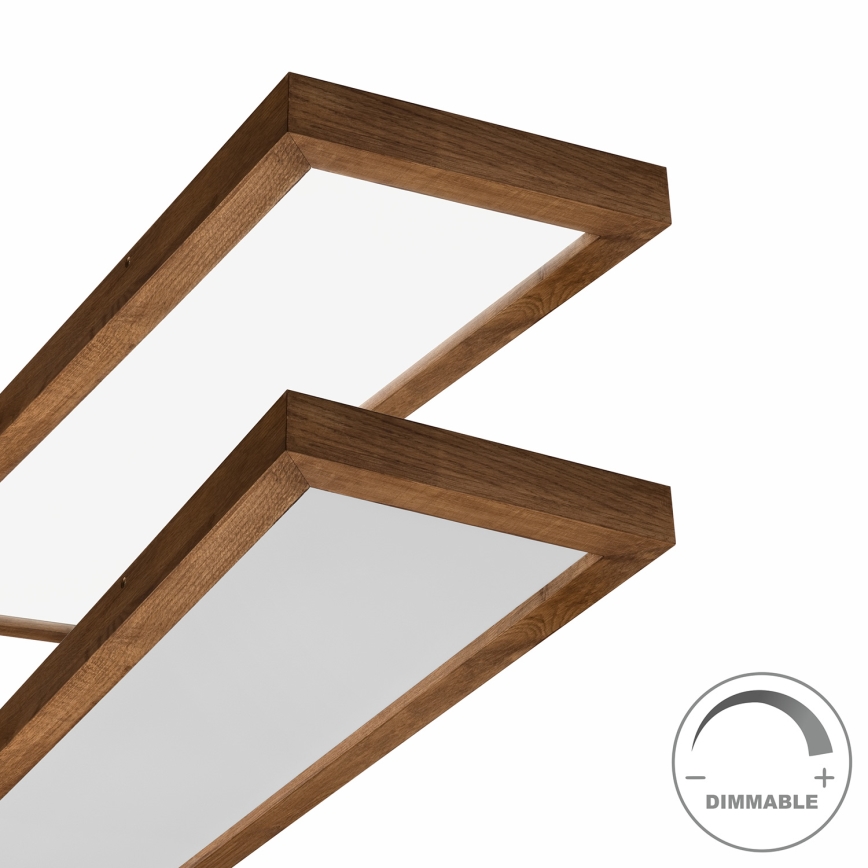 Brilagi - LED Prigušiva stropna svjetiljka za kupaonicu WOODY FRAME LED/50W/230V hrast trešnja 120x30 cm 3000-6000K IP44 + daljinski upravljač