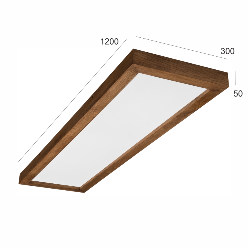 Brilagi - LED Prigušiva stropna svjetiljka za kupaonicu WOODY FRAME LED/50W/230V hrast trešnja 120x30 cm 3000-6000K IP44 + daljinski upravljač