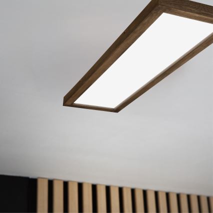 Brilagi - LED Prigušiva stropna svjetiljka za kupaonicu WOODY FRAME LED/50W/230V hrast 120x30 cm 3000-6000K IP44 + daljinski upravljač
