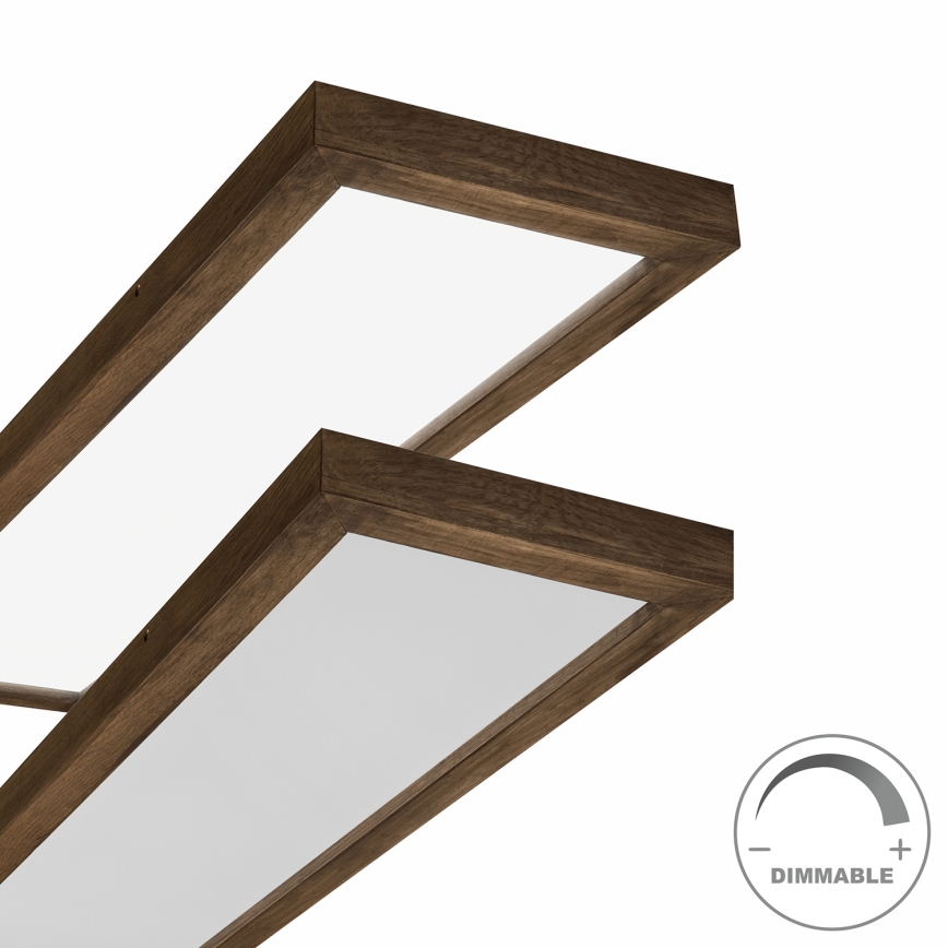 Brilagi - LED Prigušiva stropna svjetiljka za kupaonicu WOODY FRAME LED/50W/230V hrast 120x30 cm 3000-6000K IP44 + daljinski upravljač