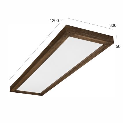 Brilagi - LED Prigušiva stropna svjetiljka za kupaonicu WOODY FRAME LED/50W/230V hrast 120x30 cm 3000-6000K IP44 + daljinski upravljač