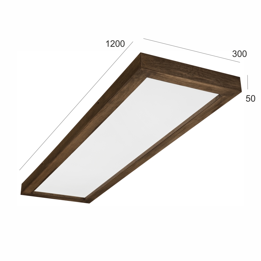 Brilagi - LED Prigušiva stropna svjetiljka za kupaonicu WOODY FRAME LED/50W/230V hrast 120x30 cm 3000-6000K IP44 + daljinski upravljač