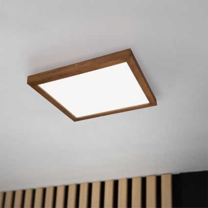 Brilagi - LED Prigušiva stropna svjetiljka za kupaonicu WOODY FRAME LED/50W/230V hrast trešnja 60x60 cm 3000-6000K IP44 + daljinski upravljač