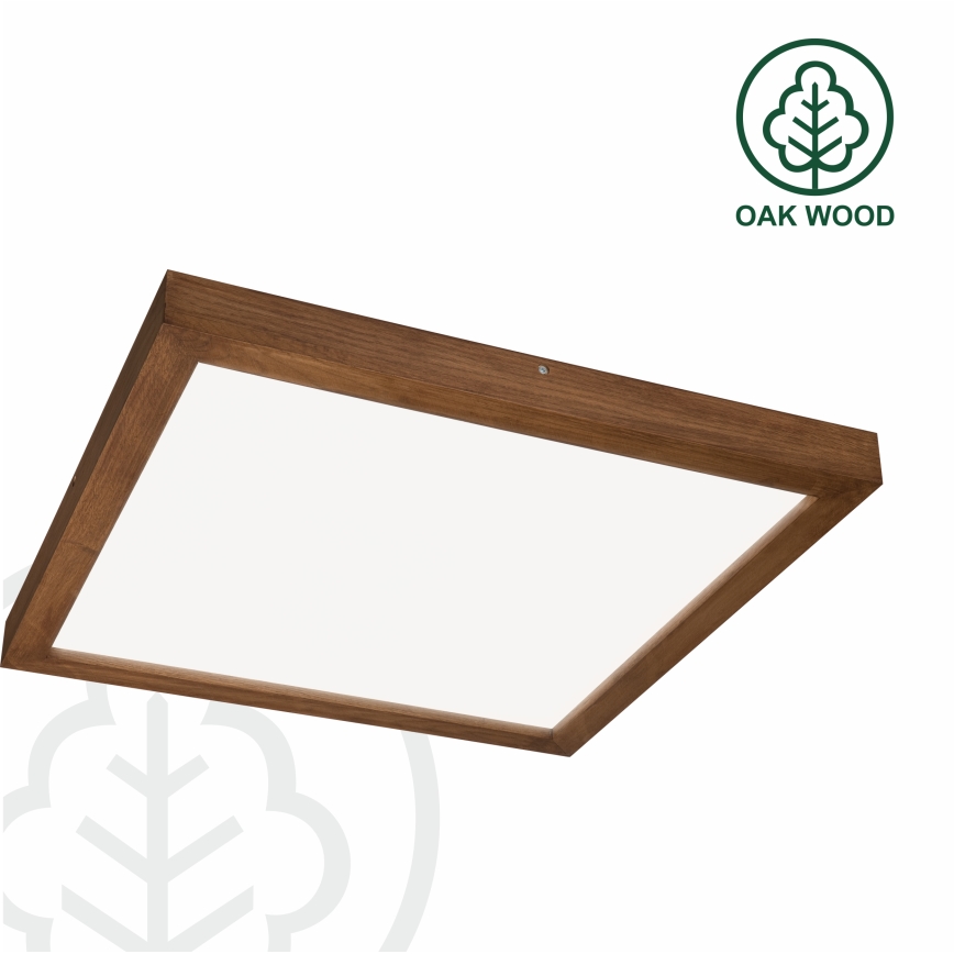 Brilagi - LED Prigušiva stropna svjetiljka za kupaonicu WOODY FRAME LED/50W/230V hrast trešnja 60x60 cm 3000-6000K IP44 + daljinski upravljač