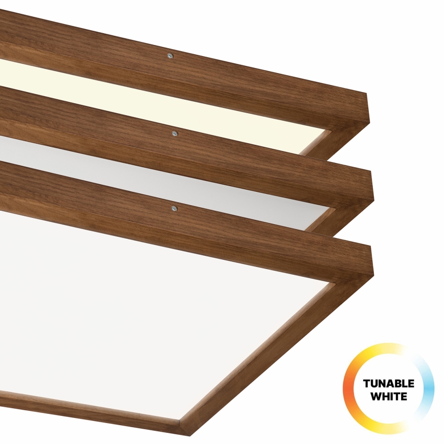 Brilagi - LED Prigušiva stropna svjetiljka za kupaonicu WOODY FRAME LED/50W/230V hrast trešnja 60x60 cm 3000-6000K IP44 + daljinski upravljač