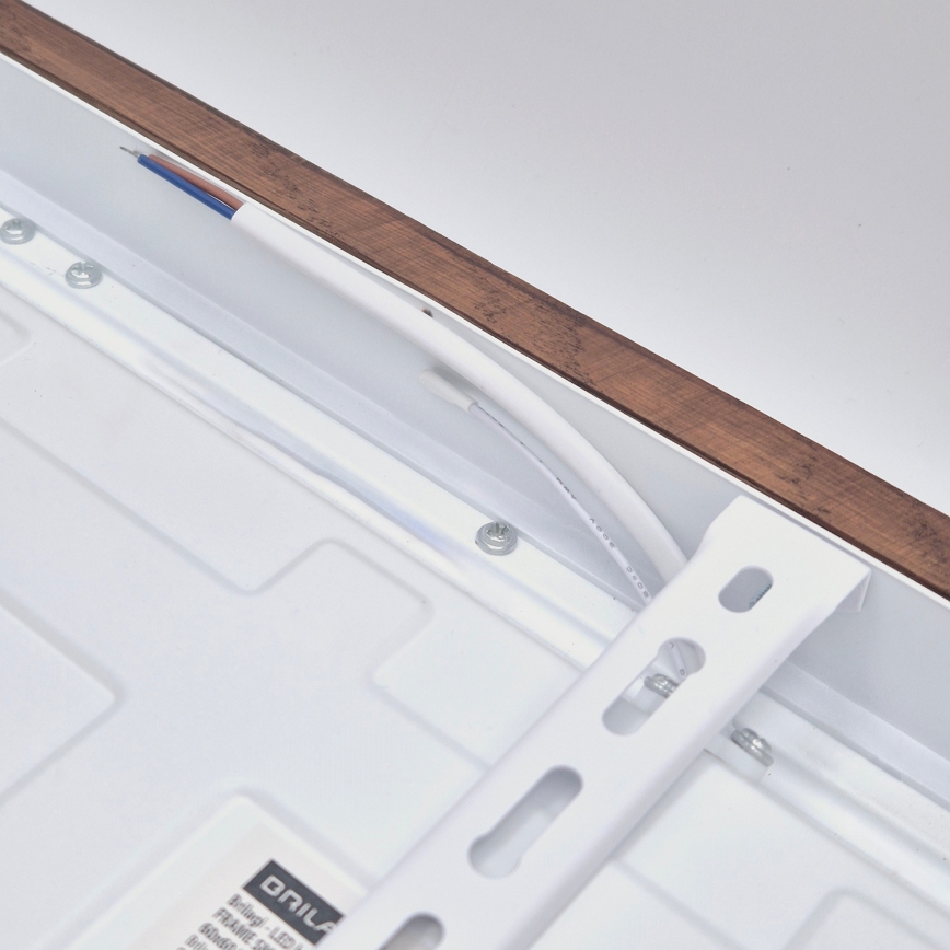 Brilagi - LED Prigušiva stropna svjetiljka za kupaonicu WOODY FRAME LED/50W/230V hrast trešnja 60x60 cm 3000-6000K IP44 + daljinski upravljač