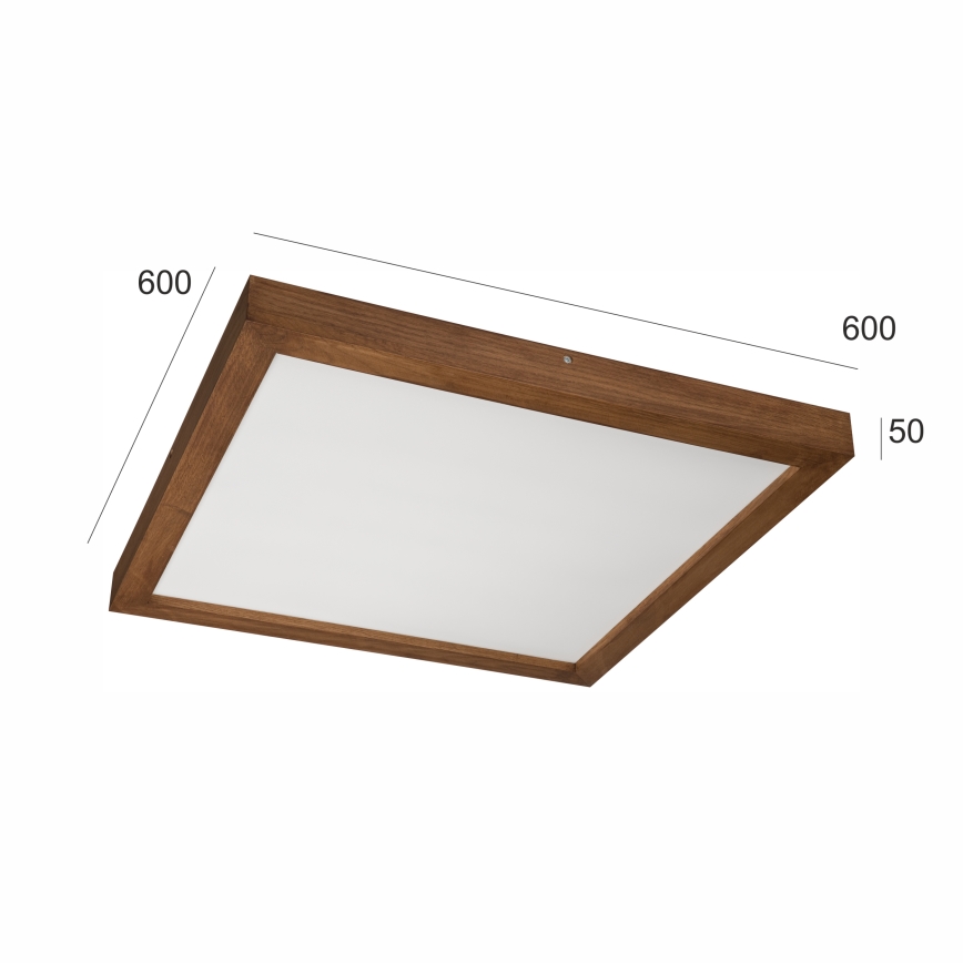 Brilagi - LED Prigušiva stropna svjetiljka za kupaonicu WOODY FRAME LED/50W/230V hrast trešnja 60x60 cm 3000-6000K IP44 + daljinski upravljač