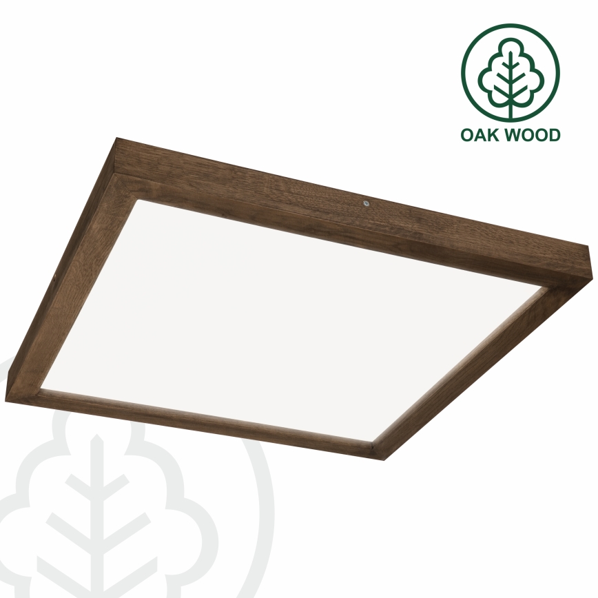Brilagi - LED Prigušiva stropna svjetiljka za kupaonicu WOODY FRAME LED/50W/230V hrast 60x60 cm 3000-6000K IP44 + daljinski upravljač