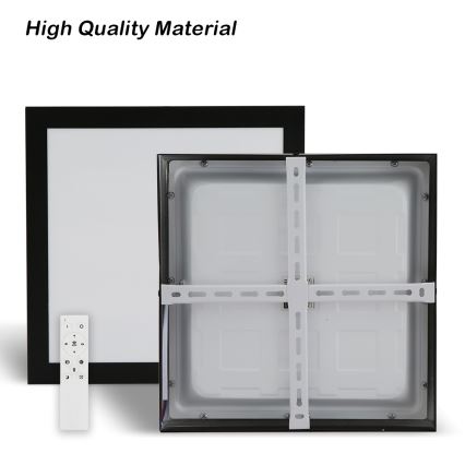 Brilagi - LED Prigušiva stropna svjetiljka za kupaonicu FRAME SMART LED/24W/230V 30x30 cm 3000-6000K IP44 crna + daljinski upravljač
