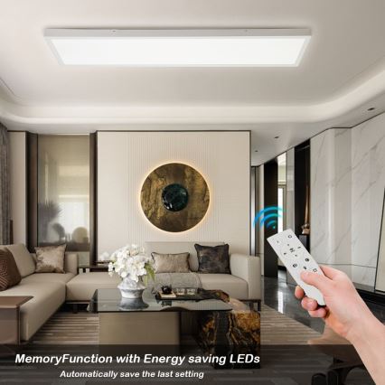 Brilagi - LED Prigušiva stropna svjetiljka za kupaonicu FRAME SMART LED/50W/230V 30x120 cm 3000-6000K IP44 bijela + daljinski upravljač